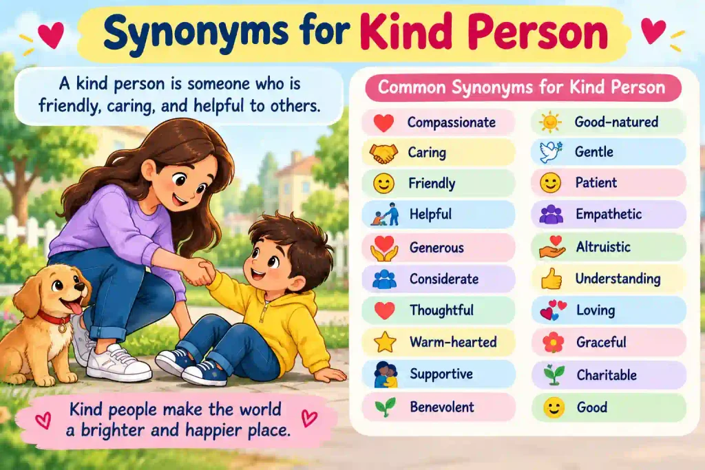 100 Synonyms for Kind Person: Words, Meanings, and Examples synonyms-for-kind-person